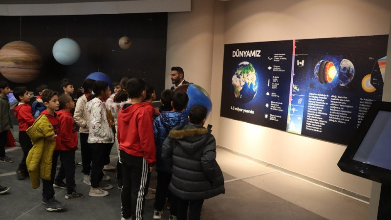 Karaköprü'de Öğrencilerden Battani Uzay ve Havacılık Bilim Merkezine Ziyaret