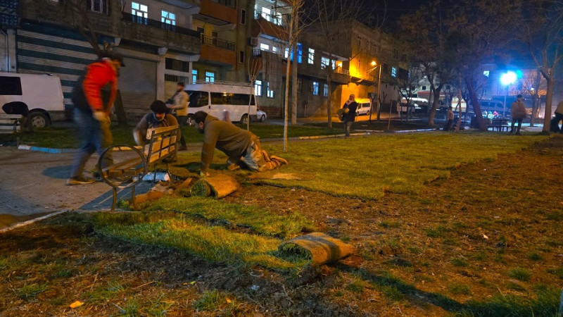 Eyyübiye Parklarında Gece Mesaisi