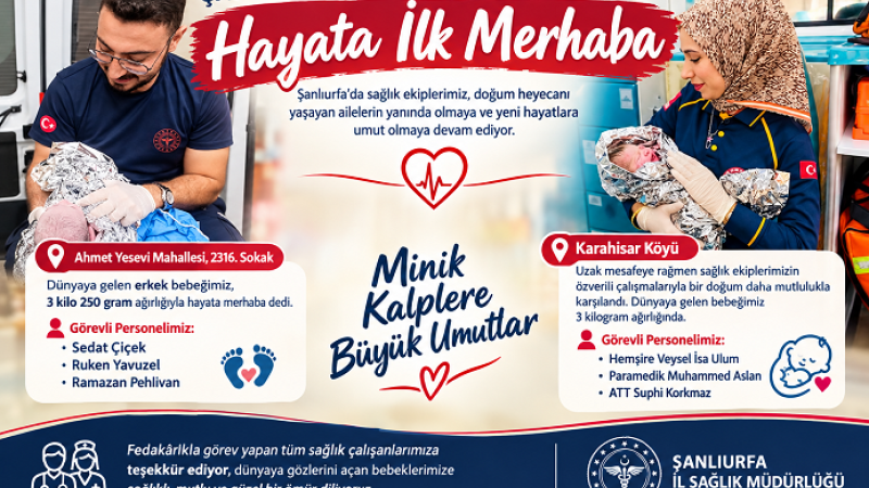 Şanlıurfa'da Sağlık Ekipleri Doğum Heyecanı Yaşayan Ailelerin Yanında